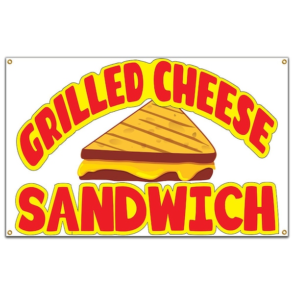 Signmission Grilled Cheese Sandwich Banner Heavy Duty 13 Oz Vinyl with Grommets B-60 Grilled Cheese Sandwich - main